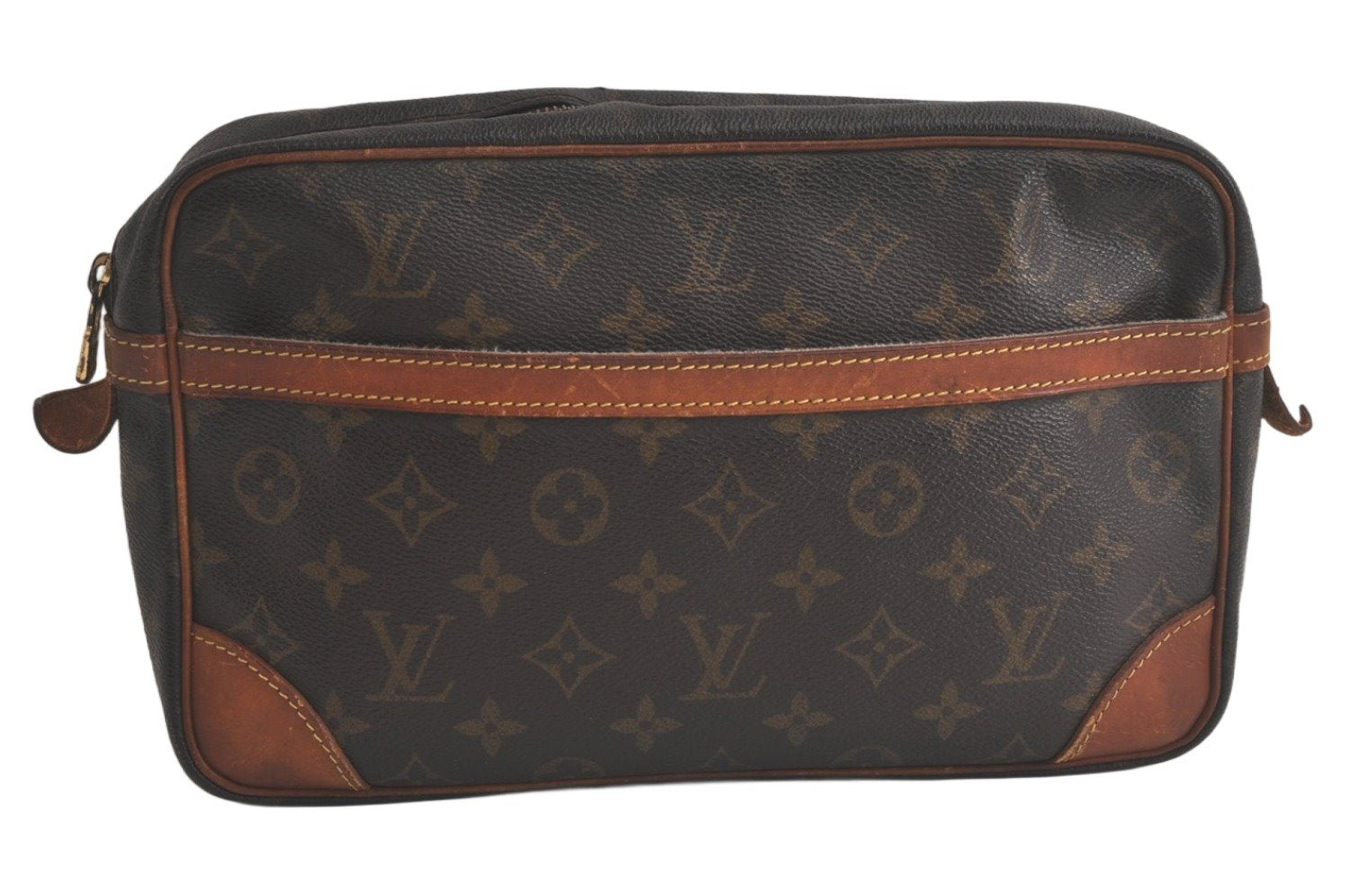 Authentic Louis Vuitton Monogram Compiegne 28 Clutch Hand Bag M51845 LV 6150K