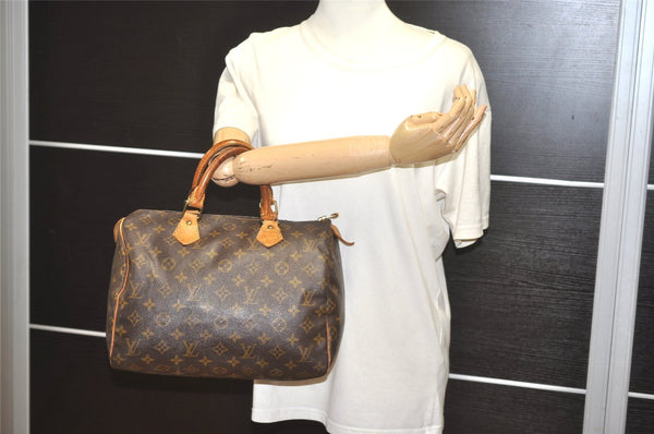 Authentic Louis Vuitton Monogram Speedy 30 Hand Boston Bag M41526 LV 6151I