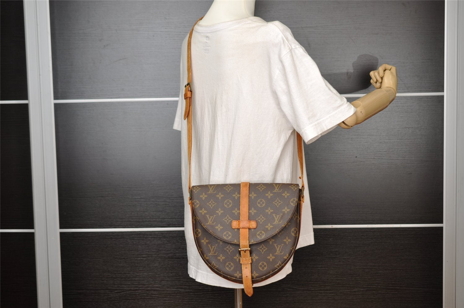 Authentic Louis Vuitton Monogram Chantilly GM Shoulder Bag M51232 Junk 6152I