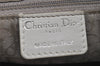 Authentic Christian Dior Lady Dior Lamb Skin Cannage Hand Bag White CD 6152J