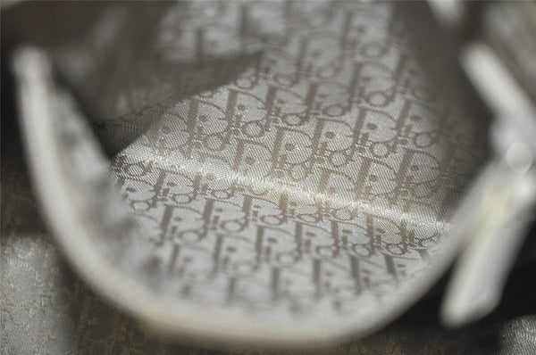 Authentic Christian Dior Lady Dior Lamb Skin Cannage Hand Bag White CD 6152J
