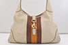 Authentic GUCCI Sherry Line Shoulder Bag Purse Leather 153029 White 6153J