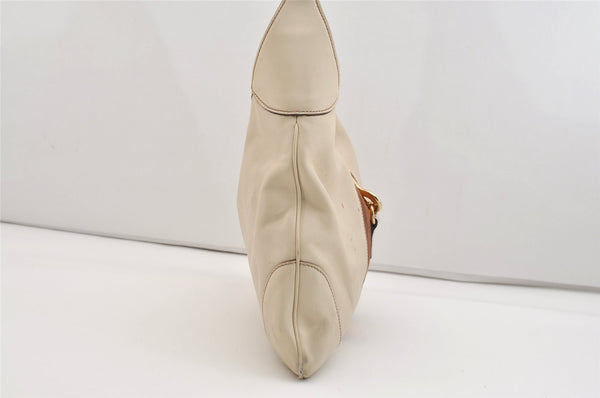 Authentic GUCCI Sherry Line Shoulder Bag Purse Leather 153029 White 6153J