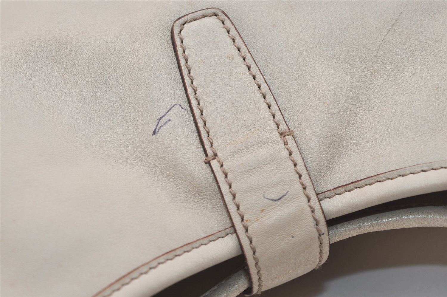 Authentic GUCCI Sherry Line Shoulder Bag Purse Leather 153029 White 6153J