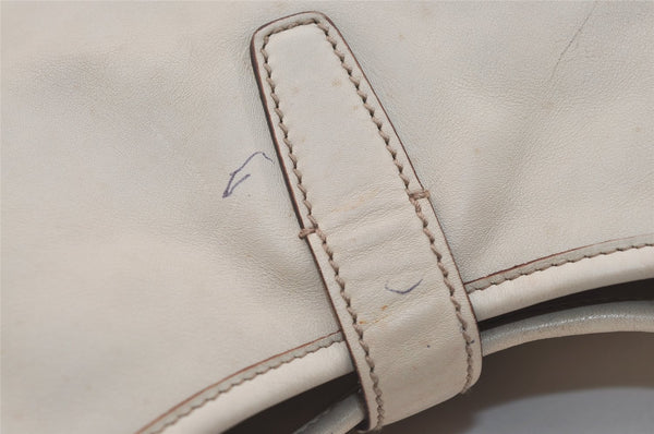 Authentic GUCCI Sherry Line Shoulder Bag Purse Leather 153029 White 6153J