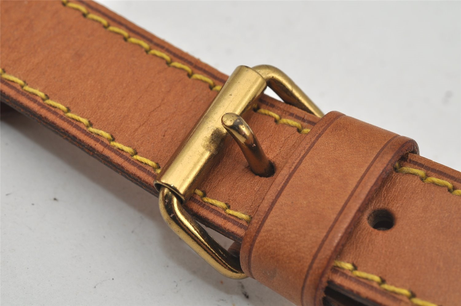 Authentic Louis Vuitton Leather Shoulder Strap Beige 36.2-42.7