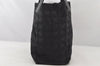 Authentic CHANEL New Travel Line Tote Bag Nylon Leather Black Junk 6156K