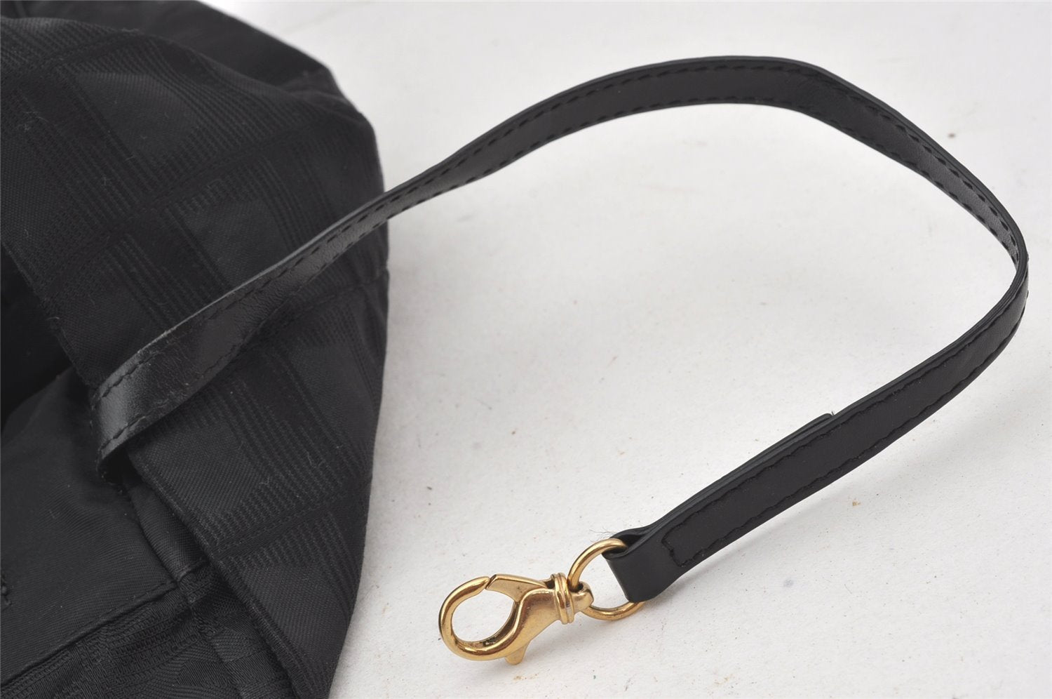 Authentic CHANEL New Travel Line Tote Bag Nylon Leather Black Junk 6156K