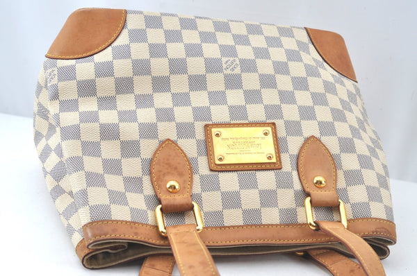 Authentic Louis Vuitton Damier Azur Hampstead PM N51207 Shoulder Tote Bag 6159J