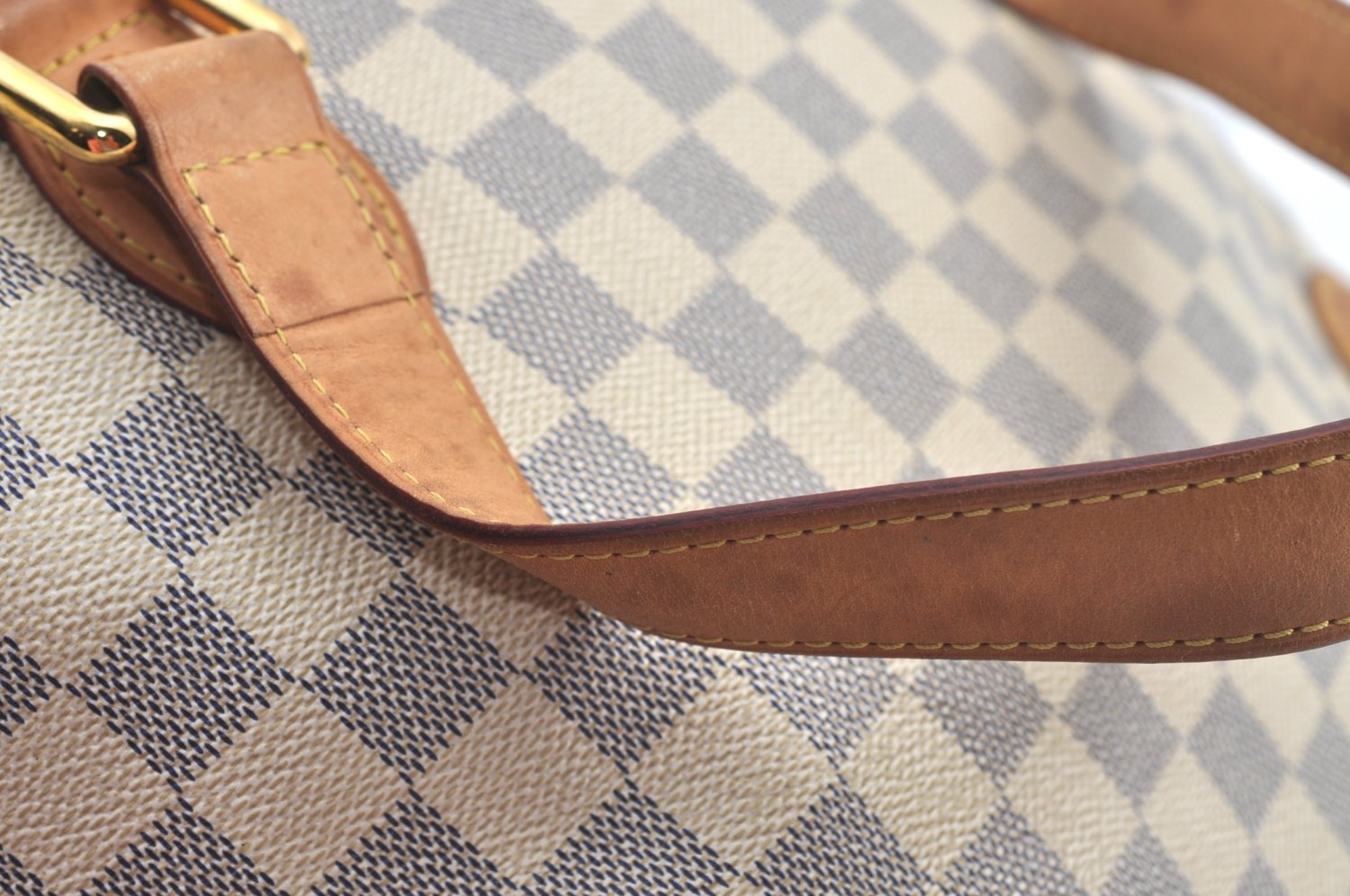 Authentic Louis Vuitton Damier Azur Hampstead PM N51207 Shoulder Tote Bag 6159J