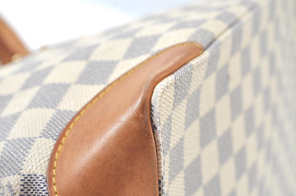 Authentic Louis Vuitton Damier Azur Hampstead PM N51207 Shoulder Tote Bag 6159J