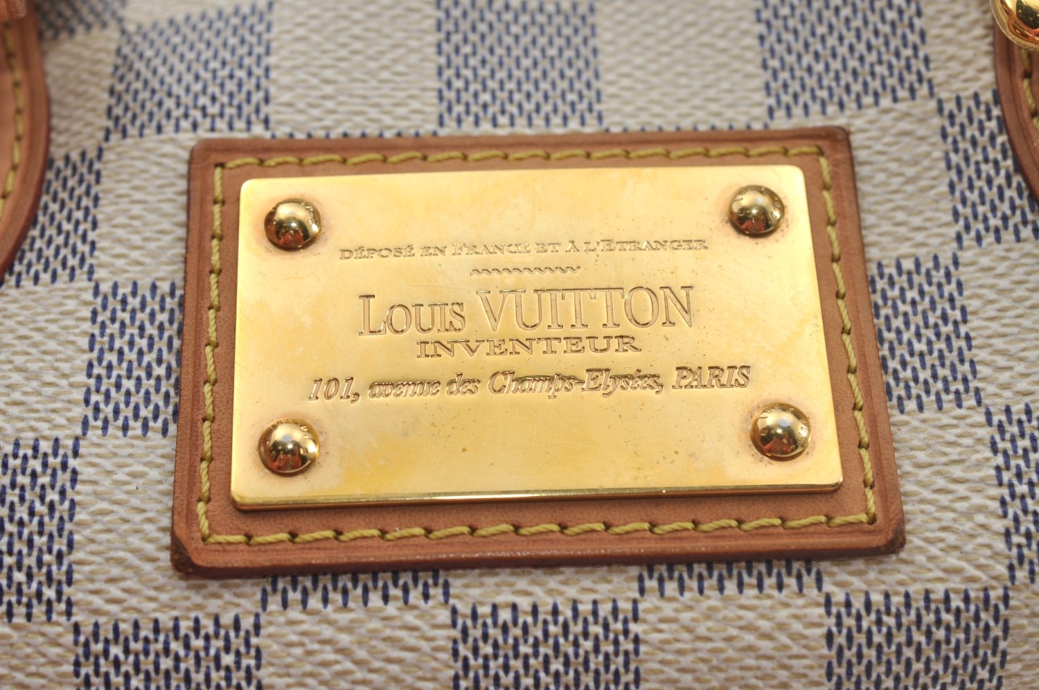 Authentic Louis Vuitton Damier Azur Hampstead PM N51207 Shoulder Tote Bag 6159J