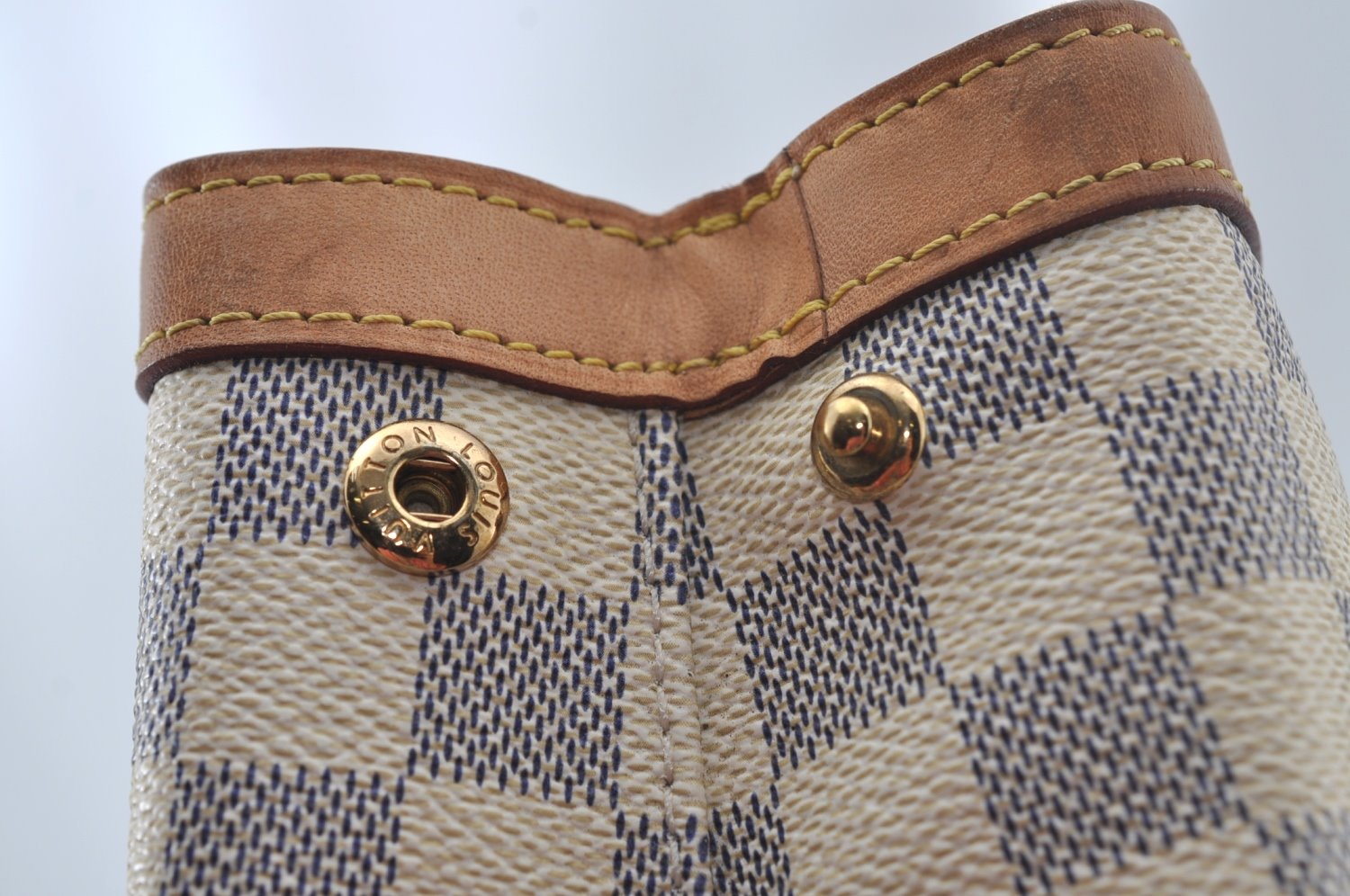 Authentic Louis Vuitton Damier Azur Hampstead PM N51207 Shoulder Tote Bag 6159J