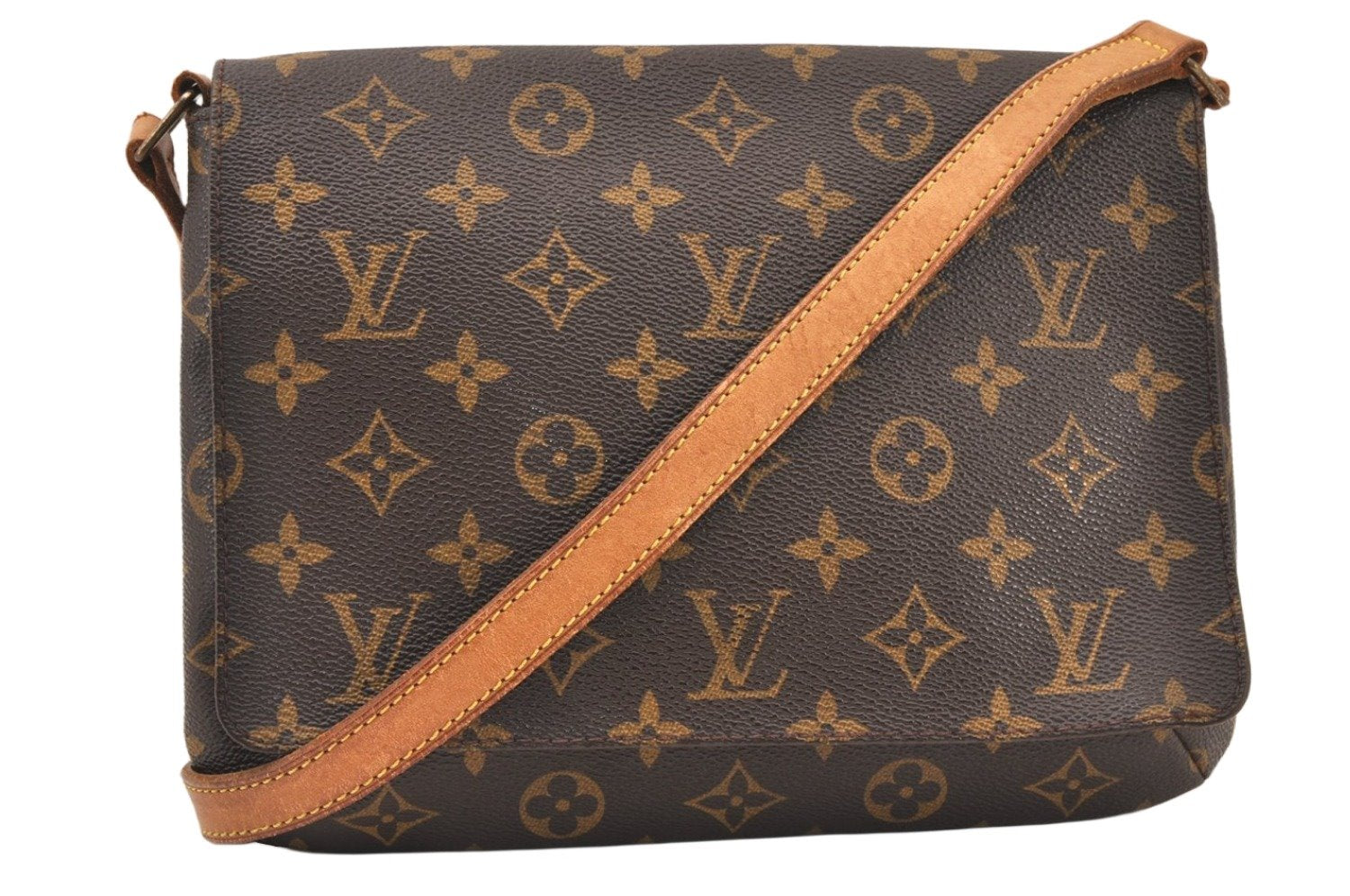 Authentic Louis Vuitton Monogram Musette Tango Shoulder Bag M51257 LV 6159K