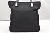 Authentic GUCCI Vintage Hand Tote Bag Nylon Leather Black 6160K