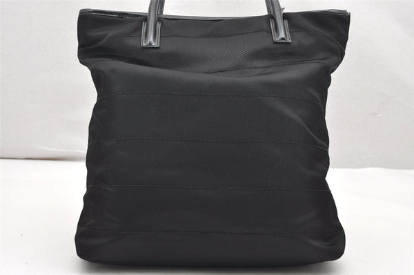 Authentic GUCCI Vintage Hand Tote Bag Nylon Leather Black 6160K