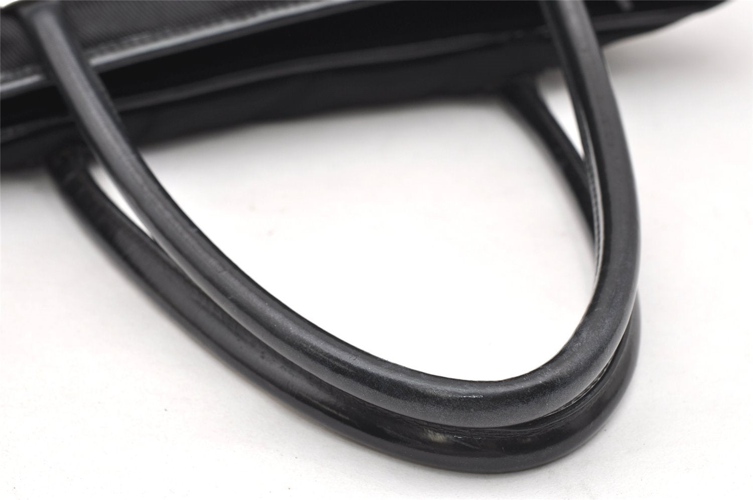 Authentic GUCCI Vintage Hand Tote Bag Nylon Leather Black 6160K