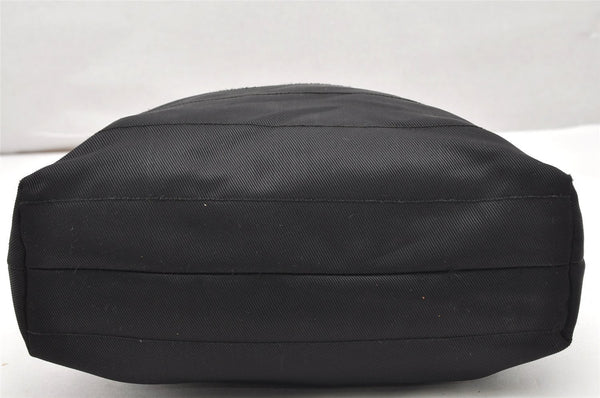 Authentic GUCCI Vintage Hand Tote Bag Nylon Leather Black 6160K