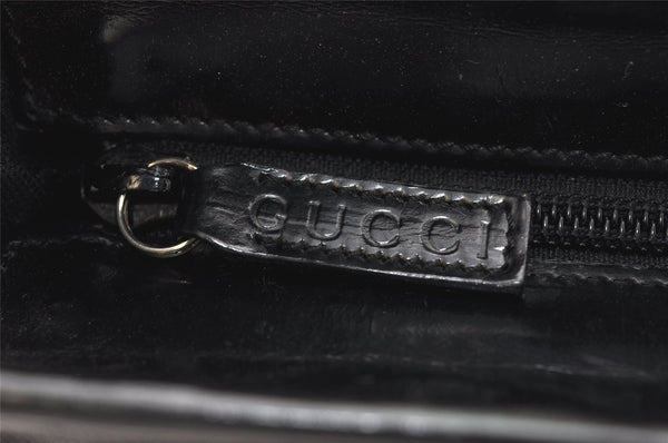 Authentic GUCCI Vintage Hand Tote Bag Nylon Leather Black 6160K
