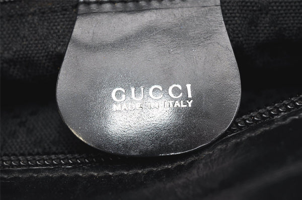 Authentic GUCCI Vintage Hand Tote Bag Nylon Leather Black 6160K