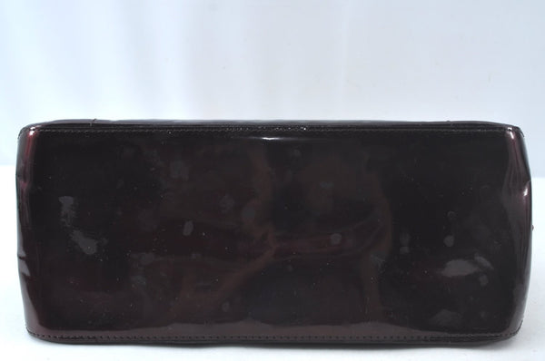 Auth Louis Vuitton Vernis Rose Wood Avenue Shoulder Bag Wine Red M93510 LV 6161J