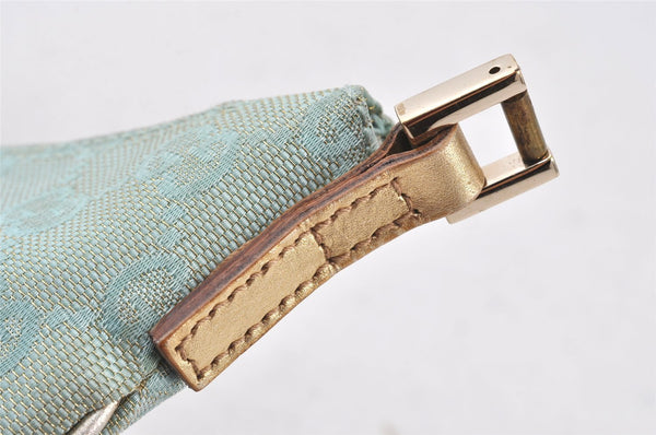 Authentic GUCCI Shoulder Bag GG Canvas Leather 0050813 Light Blue Junk 6161K