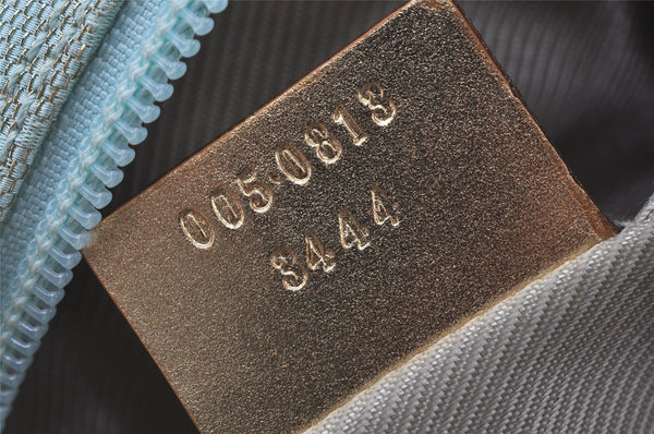 Authentic GUCCI Shoulder Bag GG Canvas Leather 0050813 Light Blue Junk 6161K