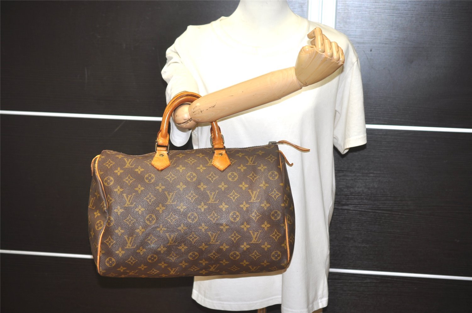 Authentic Louis Vuitton Monogram Speedy 35 Hand Boston Bag Old Model LV 6162I