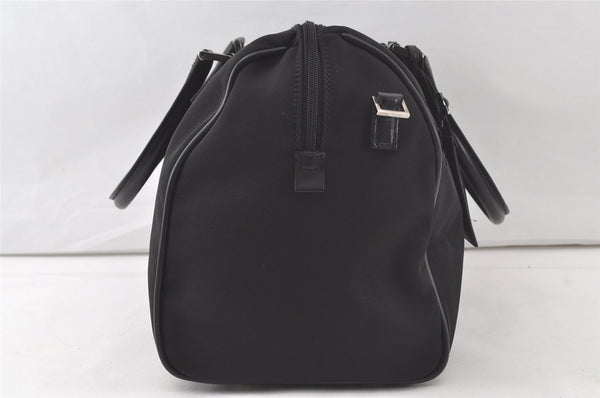 Authentic GUCCI 2Wau Shoulder Boston Bag Canvas Leather 114674 Black 6162K
