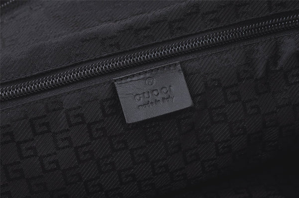 Authentic GUCCI 2Wau Shoulder Boston Bag Canvas Leather 114674 Black 6162K