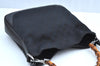 Authentic GUCCI Bamboo 2Way Shoulder Bag GG Canvas Leather 0014095 Black 6164H