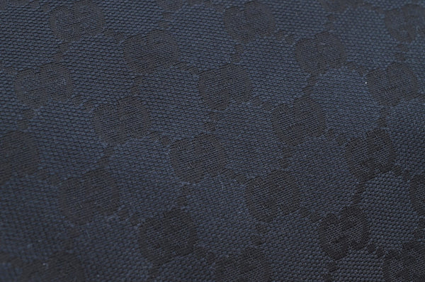 Authentic GUCCI Bamboo 2Way Shoulder Bag GG Canvas Leather 0014095 Black 6164H