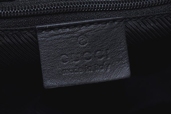 Authentic GUCCI Bamboo 2Way Shoulder Bag GG Canvas Leather 0014095 Black 6164H