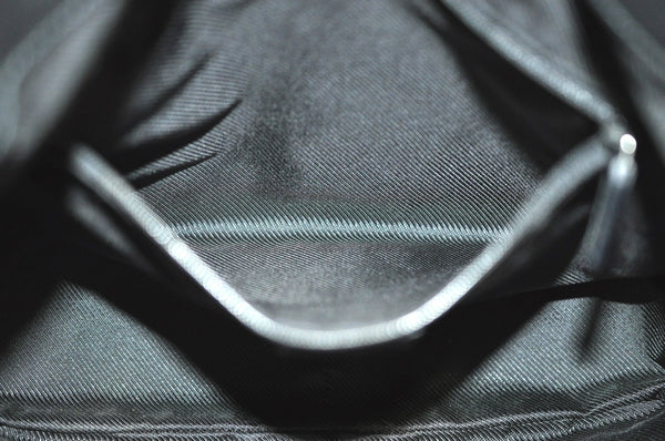 Authentic GUCCI Bamboo 2Way Shoulder Bag GG Canvas Leather 0014095 Black 6164H