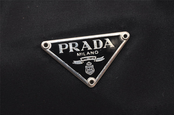 Authentic PRADA Vintage Nylon Tessuto Hand Bag Pouch Purse Black 6165K