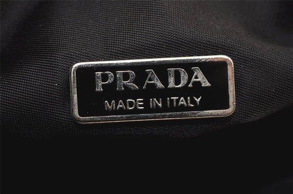 Authentic PRADA Vintage Nylon Tessuto Hand Bag Pouch Purse Black 6165K