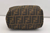 Authentic FENDI Vintage Zucca Hand Bag Purse Nylon Leather Brown 6166J