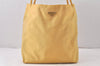 Authentic PRADA Vintage Nylon Tessuto Shoulder Tote Bag Yellow 6166K