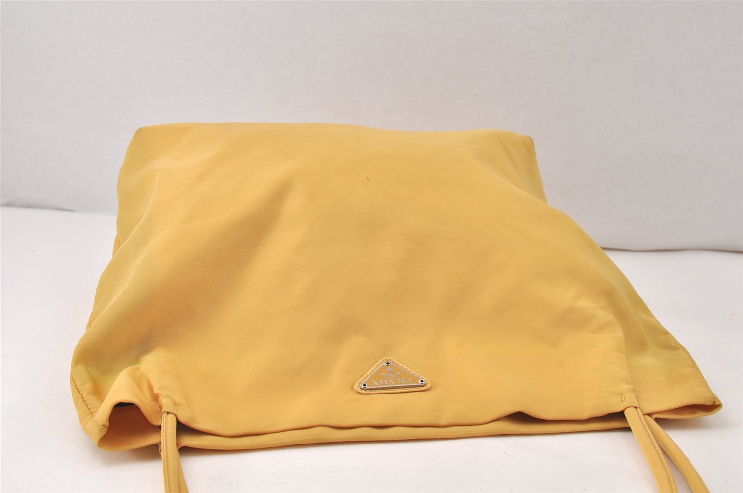 Authentic PRADA Vintage Nylon Tessuto Shoulder Tote Bag Yellow 6166K