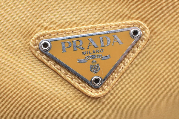 Authentic PRADA Vintage Nylon Tessuto Shoulder Tote Bag Yellow 6166K