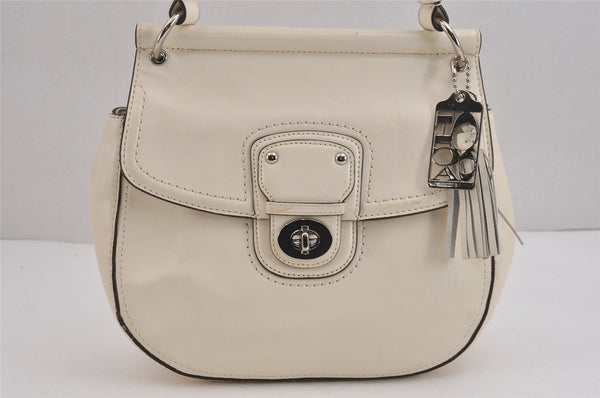 Authentic COACH Vintage 2Way Shoulder Hand Bag Purse Leather 19132 White 6167J