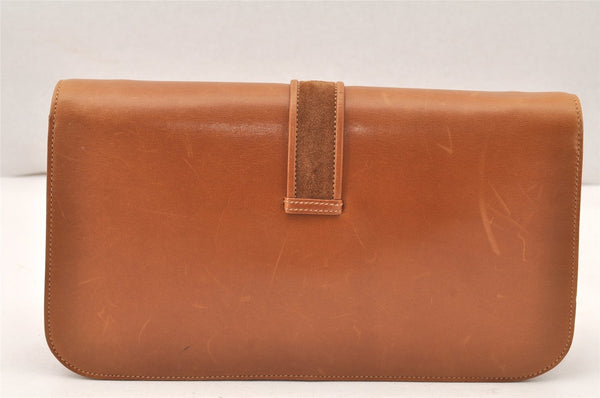 Authentic GUCCI Vintage 2Way Shoulder Clutch Bag Purse Leather Brown 6167K