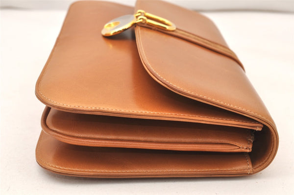 Authentic GUCCI Vintage 2Way Shoulder Clutch Bag Purse Leather Brown 6167K