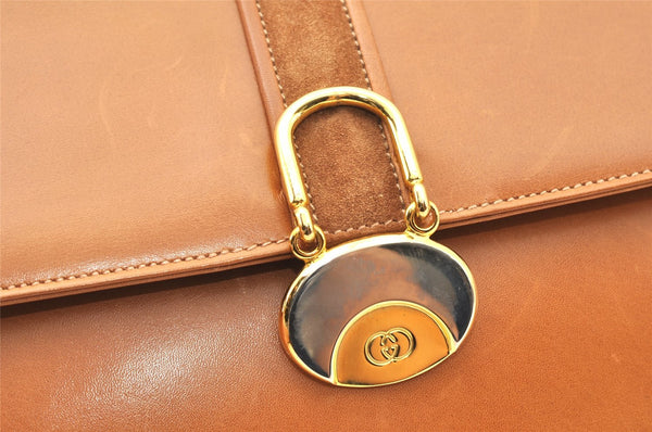 Authentic GUCCI Vintage 2Way Shoulder Clutch Bag Purse Leather Brown 6167K