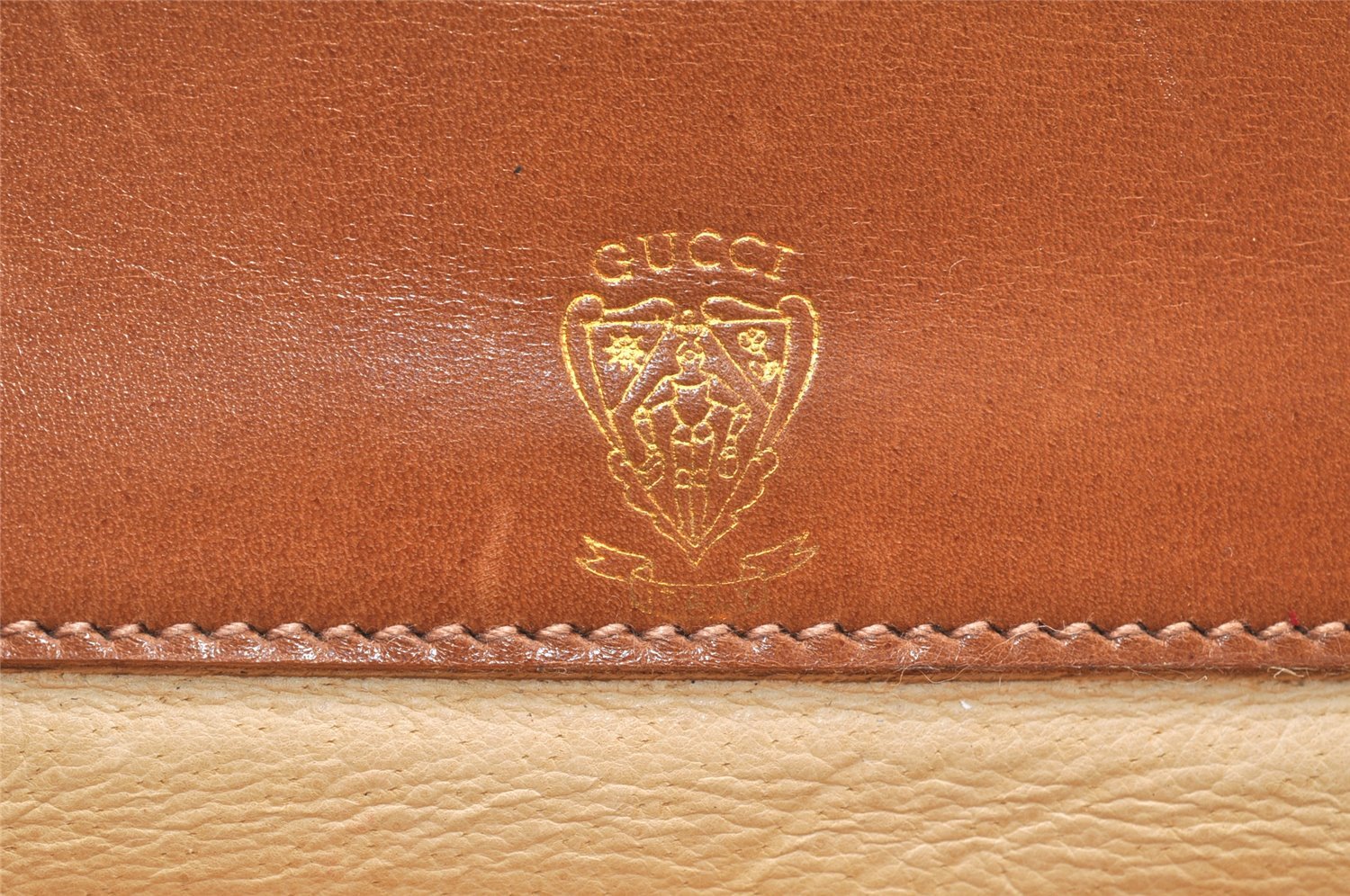 Authentic GUCCI Vintage 2Way Shoulder Clutch Bag Purse Leather Brown 6167K