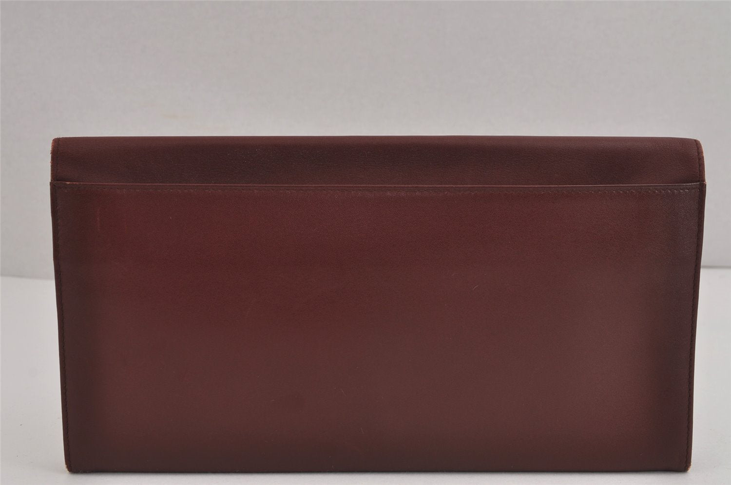 Authentic Cartier Must de Cartier Clutch Hand Bag Leather Bordeaux Red 6168J