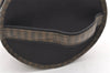 Authentic FENDI Pequin Vanity Case Hand Bag Pouch Purse PVC Brown Black 6169K