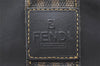 Authentic FENDI Pequin Vanity Case Hand Bag Pouch Purse PVC Brown Black 6169K