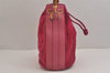 Authentic GUCCI Bamboo 2Way Hand Drawstring Bag Suede Leather Pink 6171J