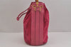 Authentic GUCCI Bamboo 2Way Hand Drawstring Bag Suede Leather Pink 6171J